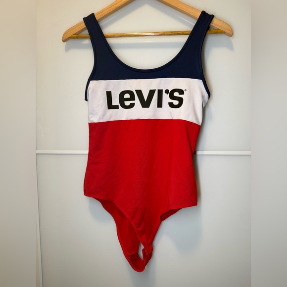 Levi's Tops - Levi's Navy and Red Bodysuit